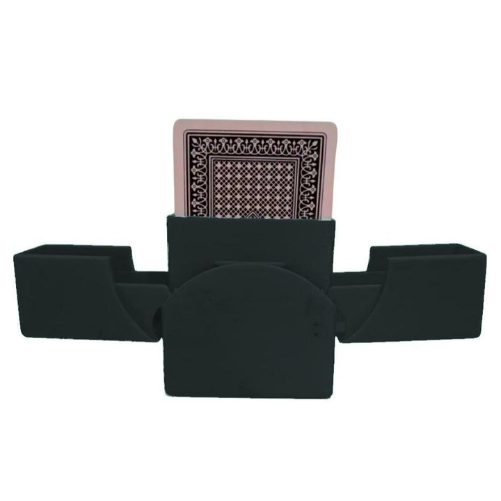 Játékkártya tok nyitórendszerrel, fekete, PLA