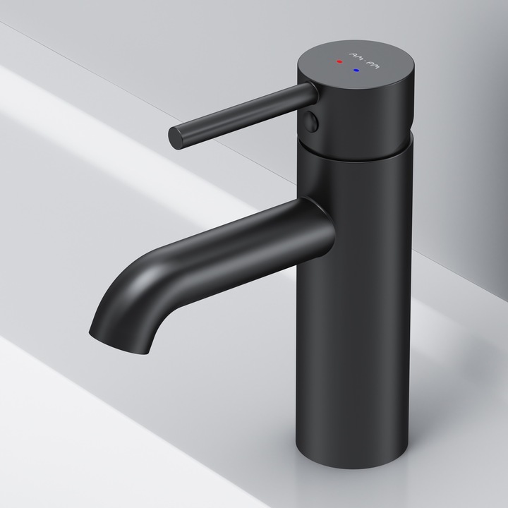 AM.PM Spike FPA02122 egykaros mosdócsaptelep, kerámiapatron, Neoperl levegőztető, fekete