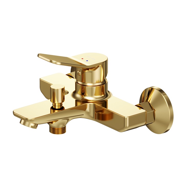 AM.PM Х-Joy FXA10099 kádcsaptelep, egykaros, SoftMotion 35 mm-es kerámiapatron, Neoperl levegőztető, terelő, arany