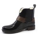 Botine cauciuc pentru femei, Rieker, cu blana calduroasa, decoarata cu bareta, cu agatator in spate, Negru, 42 EU