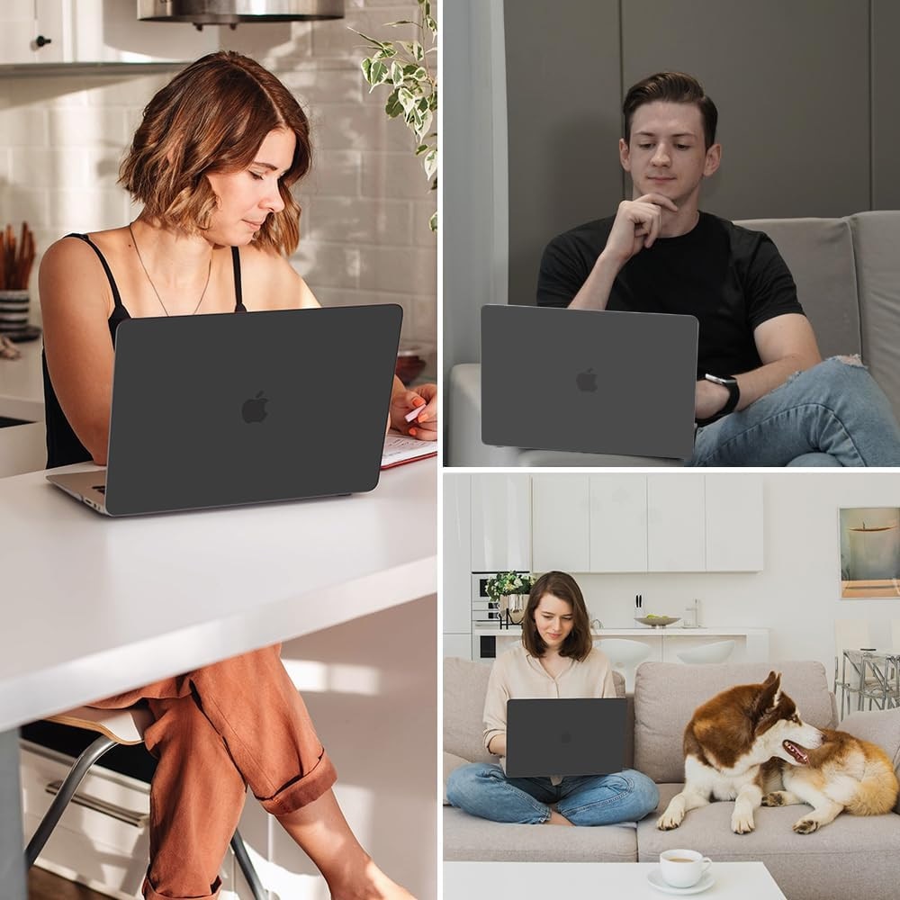 Carcasa de Protectie pentru MacBook, M1 Pro 16'' 2021/M2 Pro 16'', Transparenta, Design Slim, Montare in Doua Bucati, Protectie Impotriva Zgarieturilor si Lovirilor, Decupaje, Gri