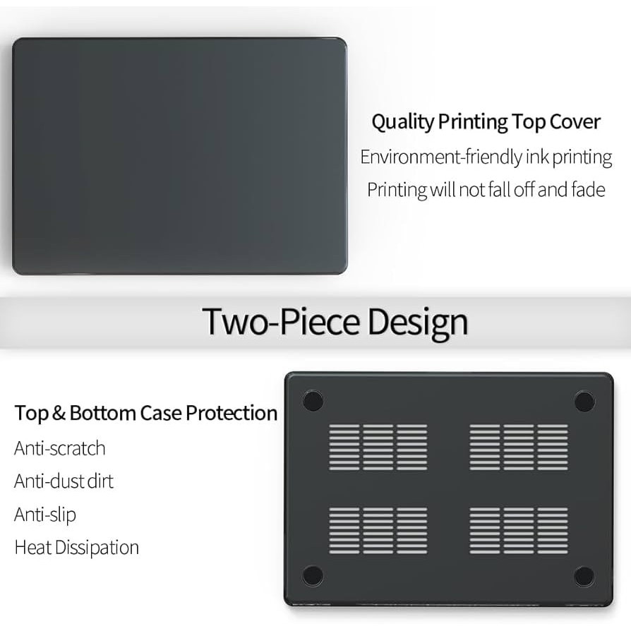 Carcasa de Protectie pentru MacBook, M1 Pro 16'' 2021/M2 Pro 16'', Transparenta, Design Slim, Montare in Doua Bucati, Protectie Impotriva Zgarieturilor si Lovirilor, Decupaje, Gri