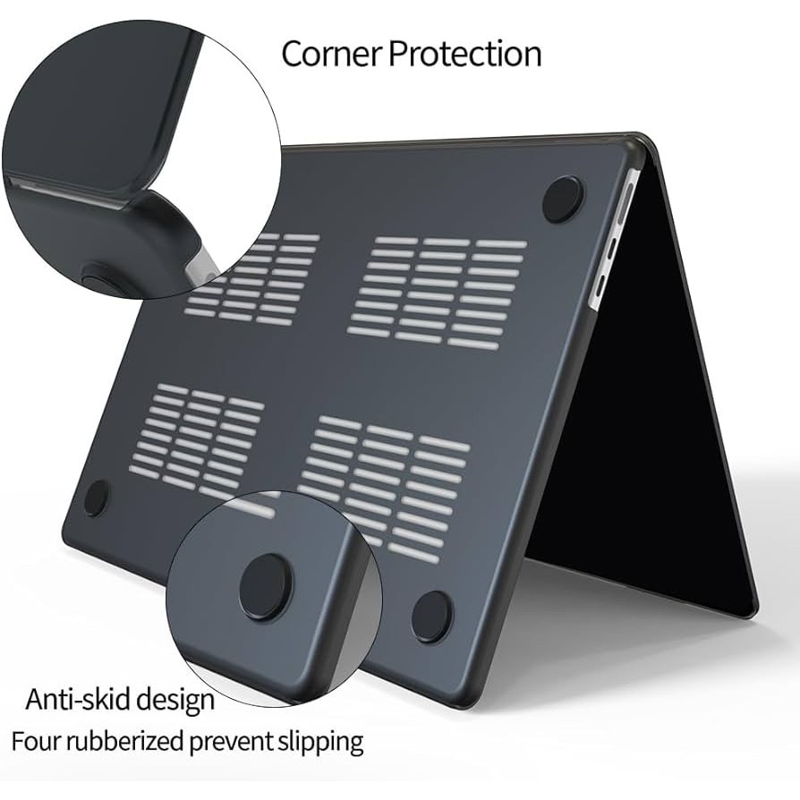 Carcasa de Protectie pentru MacBook, M1 Pro 16'' 2021/M2 Pro 16'', Transparenta, Design Slim, Montare in Doua Bucati, Protectie Impotriva Zgarieturilor si Lovirilor, Decupaje, Gri