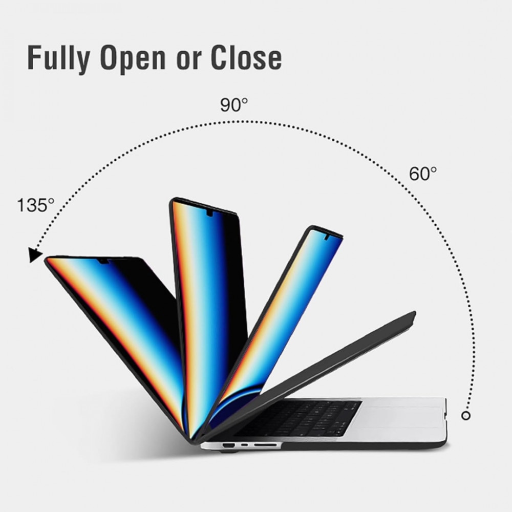 Carcasa de Protectie pentru MacBook, M1 Pro 16'' 2021/M2 Pro 16'', Transparenta, Design Slim, Montare in Doua Bucati, Protectie Impotriva Zgarieturilor si Lovirilor, Decupaje, Gri