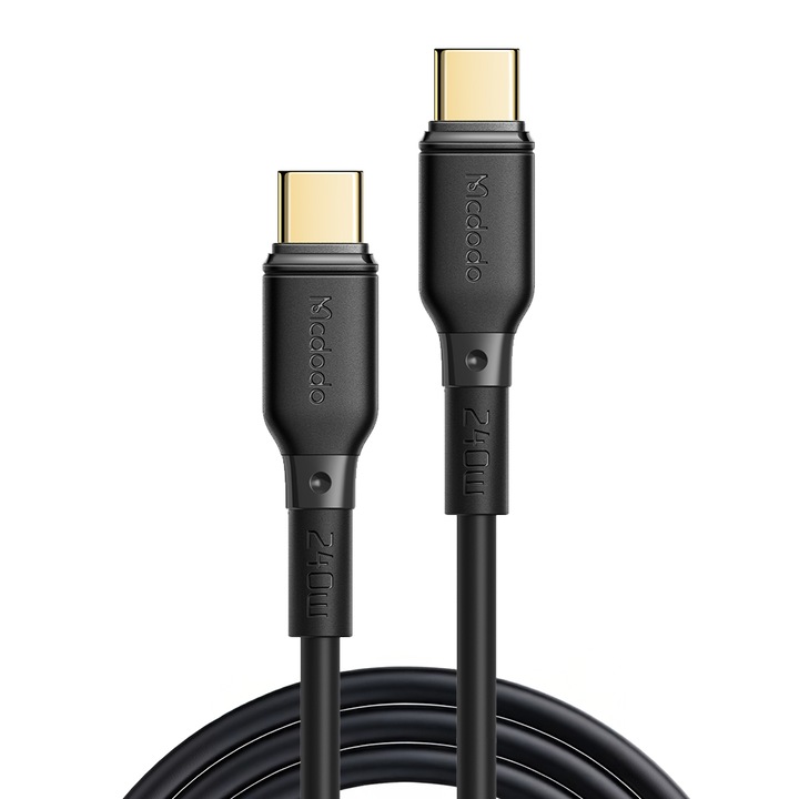 USB-C - USB-C kábel, ultragyors töltés 240W PD 3.1 PRO, E-Marker chip, Android Auto / Apple CarPlay, 2m, fekete, Mcdodo Profes, univerzális kompatibilitás