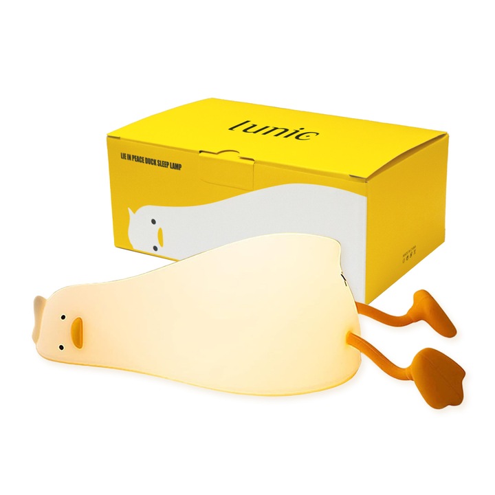 Lampa de veghe portabila Rata, Silicon moale, Lumina ambientala, 3 moduri de iluminare, Autonomie 6 ore, Temporizator veghe