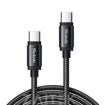 Cablu USB-C la USB-C, Incarcare Ultra Rapida 240W PD 3.1 PRO, cip E-Marker, Android Auto / Apple CarPlay, 2m, negru, Mcdodo Mate, compatibilitate universala