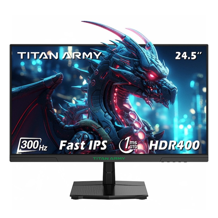 Геймърски монитор Titan Army P2510HS, 24,5 инча, FHD 1920x1080, 300Hz, 1ms, без граници, черен