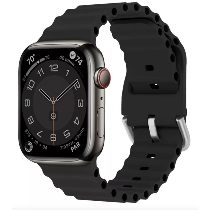 BIRAI X10 Pro 3 okosóra és fitnesz karkötő, ívelt képernyő, Android és IOS, NFC, TFT Full Touch, vékony, hívások, mikrofon, hangszóró, értesítések/Sms/közösségi média, fizikai tevékenységek, alvás, pulzusszám, lépésszámláló, vízálló, Fekete