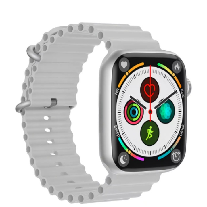 BIRAI X10 Pro 3 okosóra és fitnesz karkötő, ívelt képernyő, Android és IOS, NFC, TFT Full Touch, vékony, hívások, mikrofon, hangszóró, értesítések/Sms/közösségi média, fizikai tevékenységek, alvás, pulzusszám, lépésszámláló, vízálló, Szürke