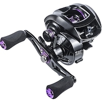 Mulineta spinning pentru pescuit stanga, Hggzeg, Mulineta de pescuit, AF2000, Tambur metalic, Rulmenti inox, EVA grip pills, Raport de recuperare 7.2:1, Forta de franare statica 8 kg, Rezistent la uzura, Alloy, 14 * 11 * 7.5 cm, Violet