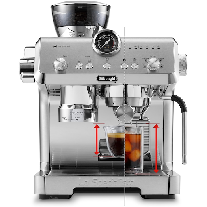 De’Longhi La Specialista Opera Cold Brew EC9555.M manuális eszpresszó kávéfőző, 2l, 1550W, 19 bar, Ezüst