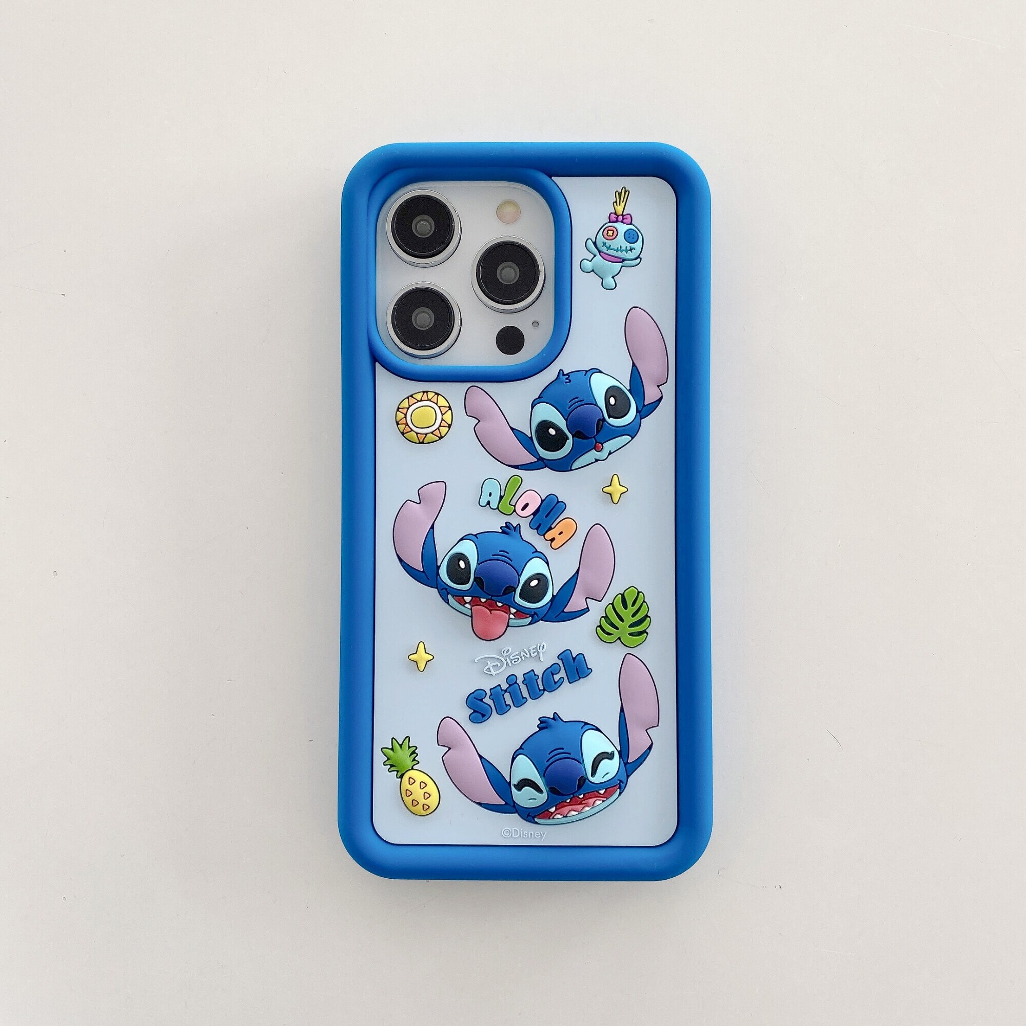Husa protectie telefon Stitch, Silicon, Pentru iPhone 14 Pro, Multicolor