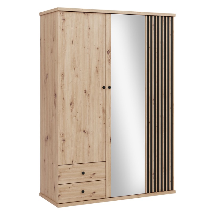 Dulap Sigeren SG23, MIRJAN24, artisan + negru, 60x150x213 cm