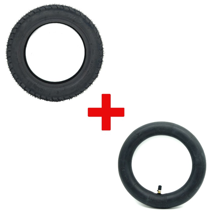 KIT anvelopa 10x2.125" + camera de aer 10x2.125" cu valva dreapta pentru Blaupunkt ESC910 si Motus Scooty 10 Lite
