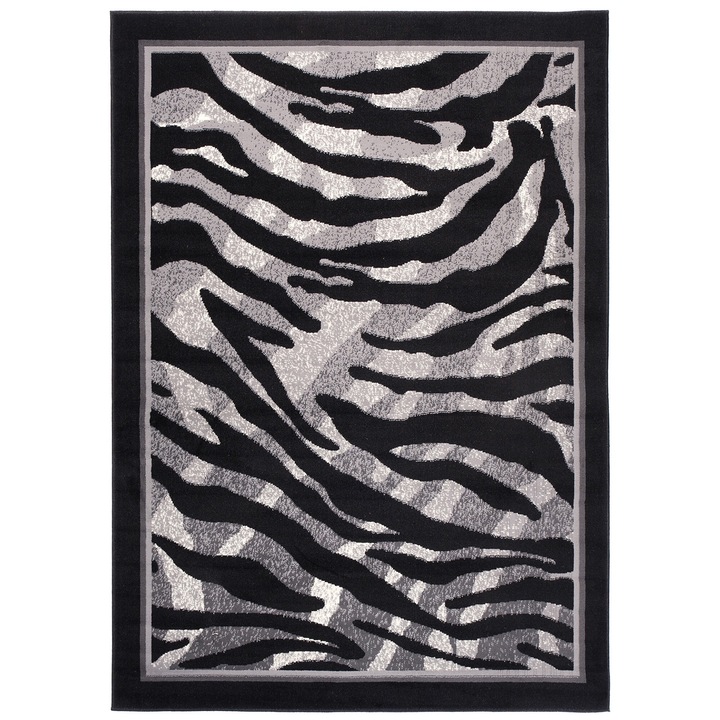 Covor, Tapiso, Dream, 180 x 250 cm, Cu Print Abstract, 1350 g/m², Inaltime 8 mm, Dreptunghi, Potrivit Pentru Panouri De Incalzire Prin Pardoseala, Usor De Curatat Si Manevrat, OEKO-TEX® Standard 100, Polipropilena, Nеgru