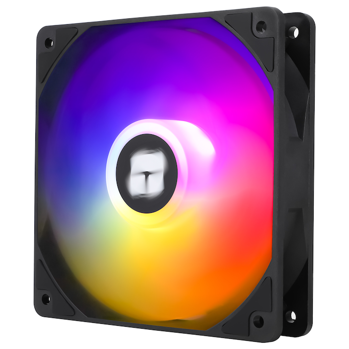 Ventilator Thermalright, 120mm, 1550 rpm, S-FDB Bearing, 66, 17 cfm, LED ARGB, 4pin PWM, negru