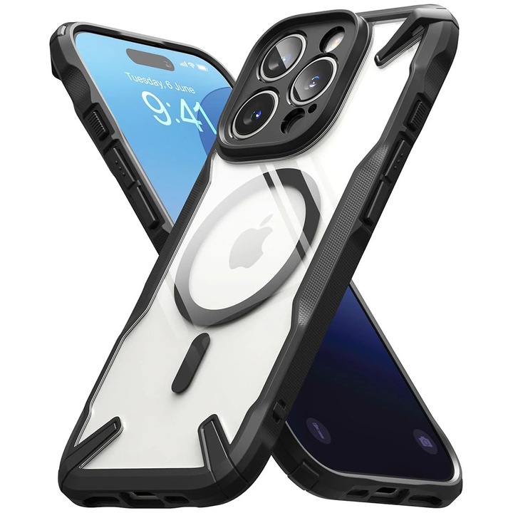 Husa pentru iPhone 16 Pro Max, A46, Policarbonat, Black