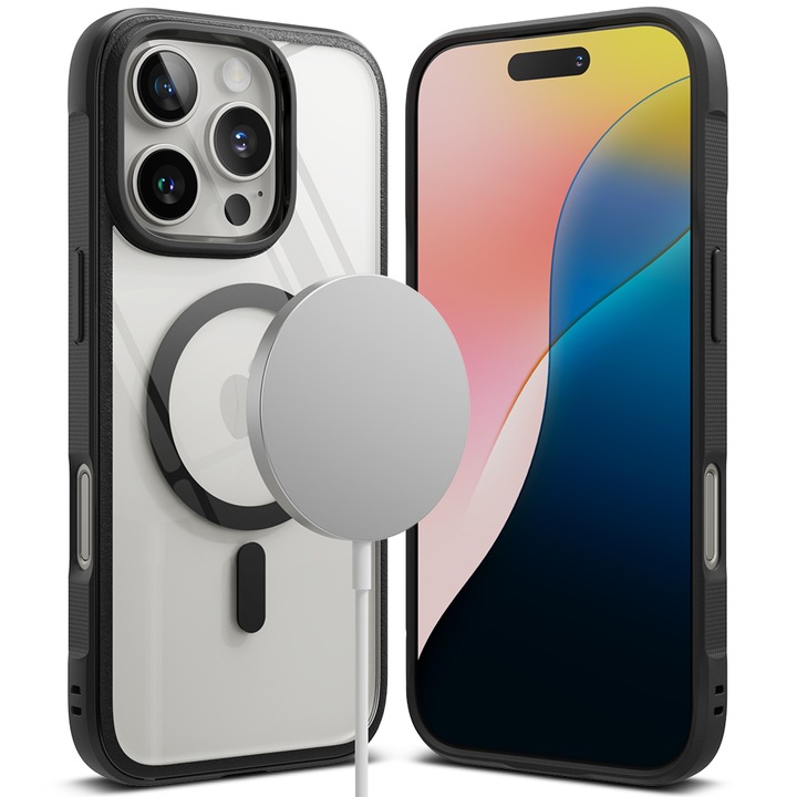 Husa pentru iPhone 16 Pro Max, A43, Policarbonat, Black