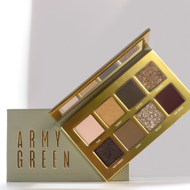 Палитра сенки за очи Mia Makeup 03 Army Green, 11, 8 g