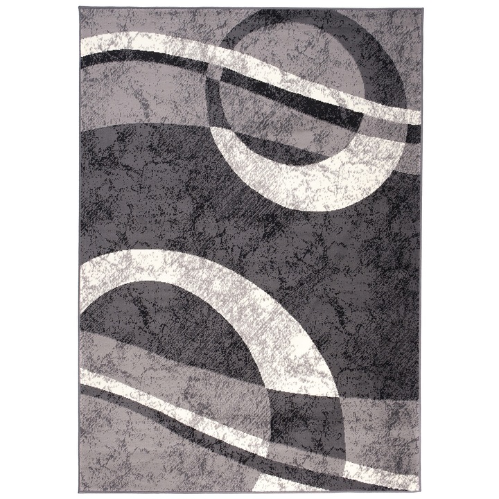 Covor, Tapiso, Dream, 180 x 250 cm, Cu Print Geometric, 1350 g/m², Inaltime 8 mm, Dreptunghi, Potrivit Pentru Panouri De Incalzire Prin Pardoseala, Usor De Curatat Si Manevrat, OEKO-TEX® Standard 100, Polipropilena, Gri bej