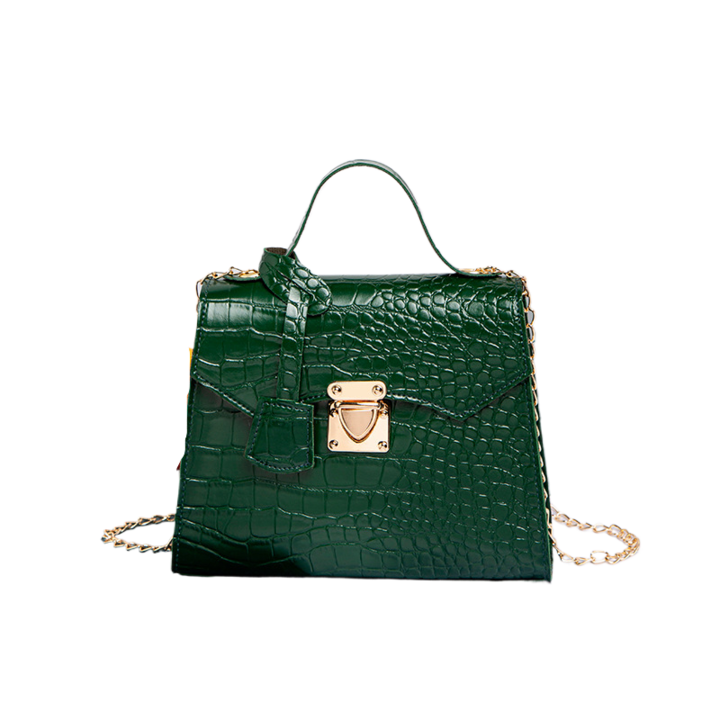 Geanta dama Kelly, LOILERIE, Piele ecologica, 19x15x6cm, Verde