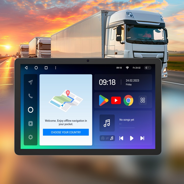 Tableta GPS Special setata pentru camion de 10 inci, Android 13, Opt-nuclee, 12GB RAM+128GB ROM, 6000mAH, camera dubla 5+13MP, 2.4G+5G WIFI, Bluetooth, Gri