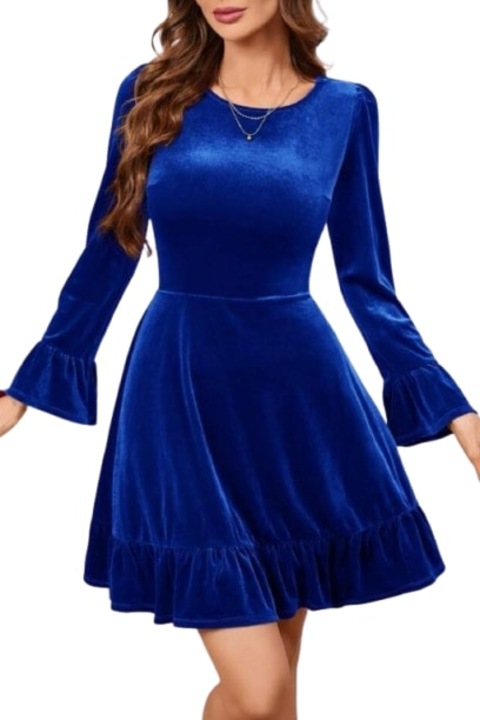 Rochie volane Voguet, Albastru royal