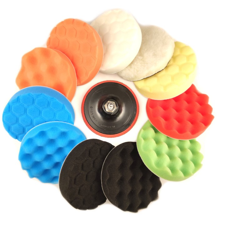 Set Complet pentru Polish 80mm – Talere si Bureti de Inalta Calitate pentru Suprafete Vopsite si Finisaje Profesionale