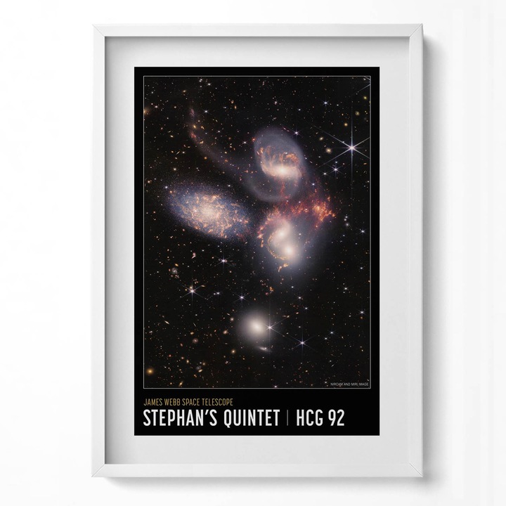 Tablou Inramat, Wallfluent, Poster cu tema spatiala cu fotografii NASA, Rama alba, 50x70 cm, 010330010160100281297