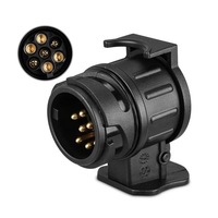 Adaptor 13 la 7 pini priza auto universal, AutoSSF®, de la masina cu 13 pini la remorca cu 7 pini, 12V, Plastic, Negru