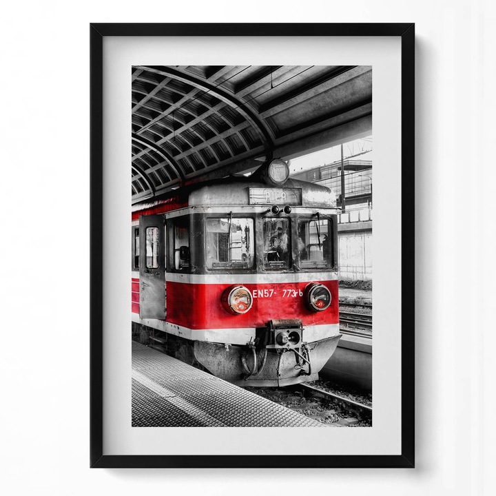 Tablou Inramat, Wallfluent, Peron de cale ferata veche, Rama negru, 50x70 cm, 010330010160200280153