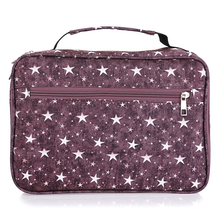 Моливник MWAOWM, голям капацитет, 5 слоя, лилав