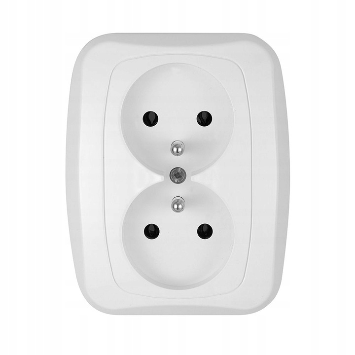 Фасунга с рамка, Montis, Електрическа, 230 V, Пластмаса, Вградена, 2x Фасунги, Бяла