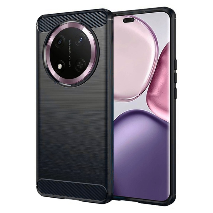 Husa Carbon Resistance pentru Honor Magic7 Lite / X9c, OPTIM SOLUTION, Optimizare Anti-Soc, Long Term Case, Negru