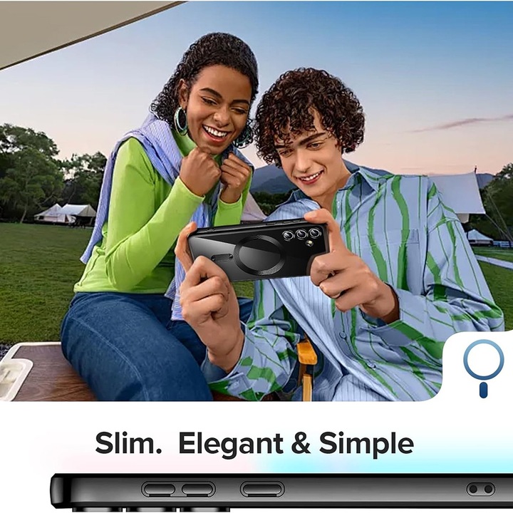 Калъф за Samsung Galaxy S25 Plus, Smartphosis Luxury Crystal MagSafe, Син