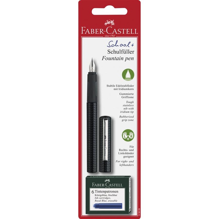 Faber-Castell iskolai toll, fekete + 6 Faber-Castell patron