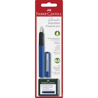 Stilou scolar Faber-Castell cu 6 cartuse, Albastru