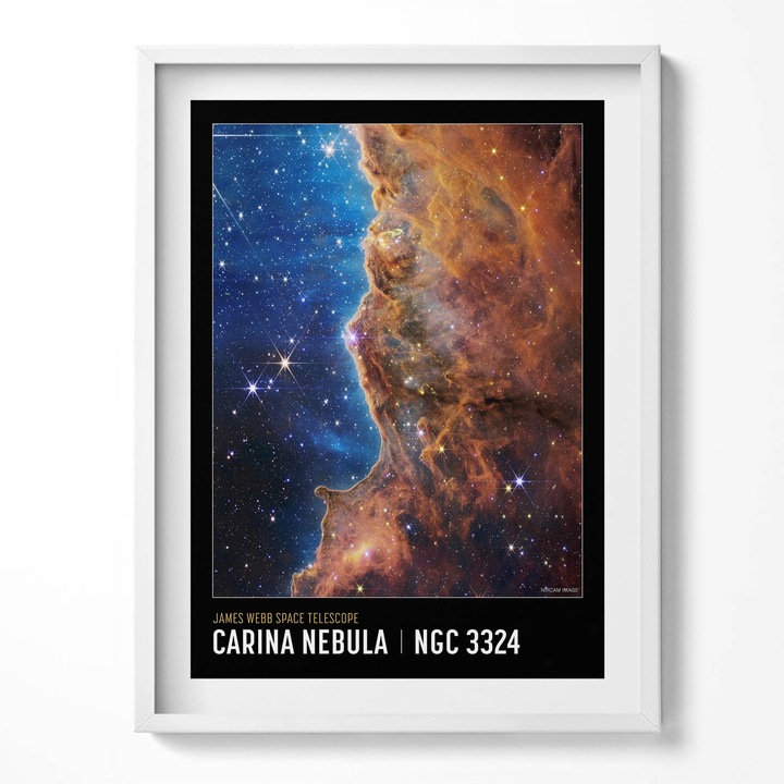 Tablou Inramat, Wallfluent, Poster cu tema spatiala cu fotografii NASA, Rama alba, 60x80 cm, 010330010090100281294