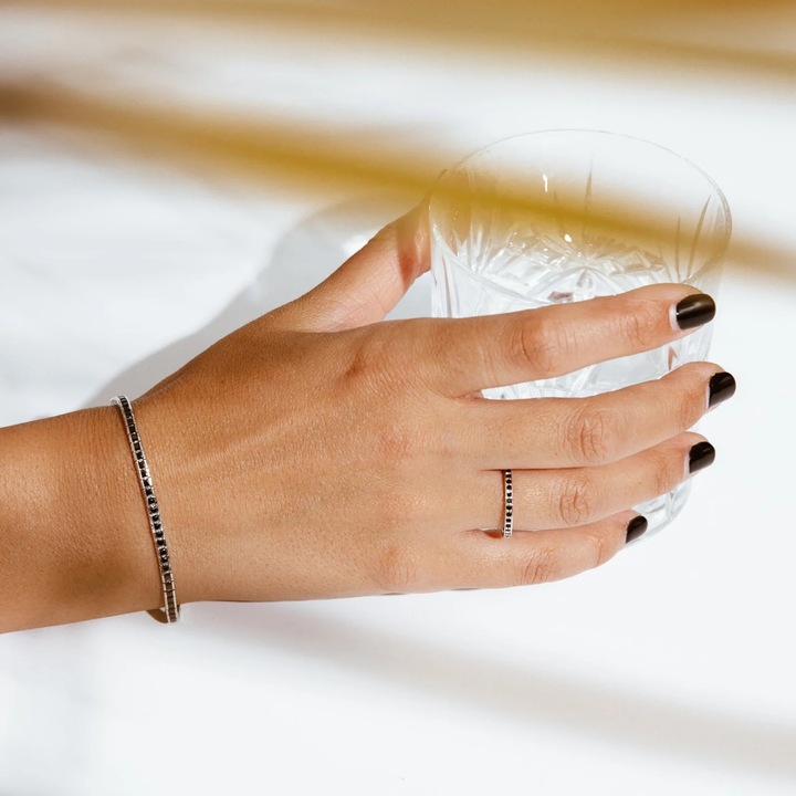 Set Bijuterii Tennis Din Argint, Bratara + Inel