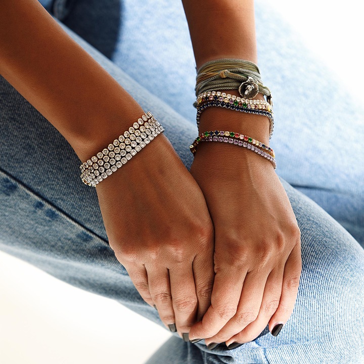 Set 3 Bratari Tennis Placate Cu Aur