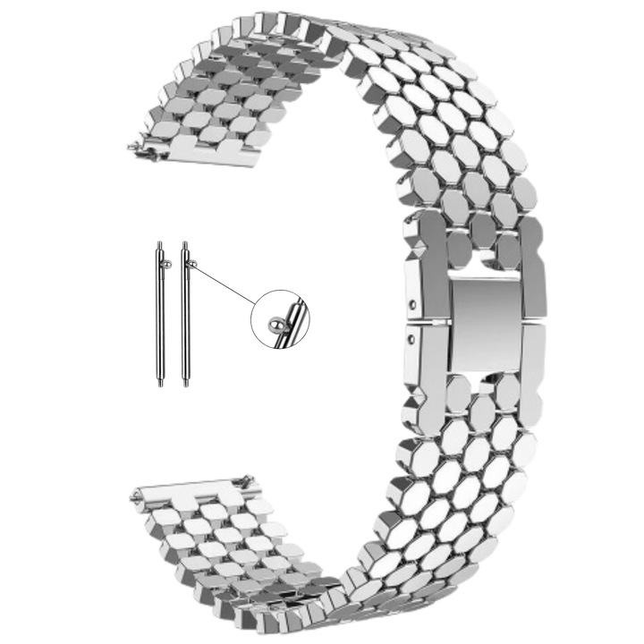 CUREA CEAS, BRARARA „MIERE” PENTRU HUAWEI 46/48MM GT2 GT2e GT3 GT4 GT5/5PRO, Samsung, universala, 22mm, ARGINIT