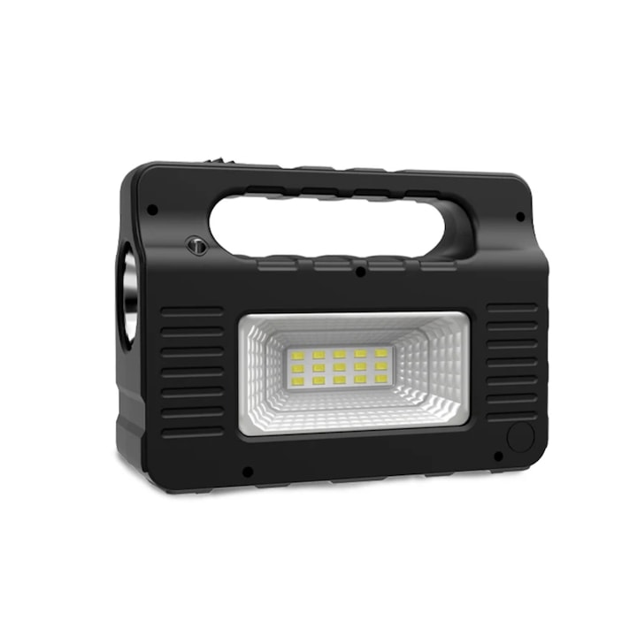 Kit Solar Radio, Lanterna, 3 Becuri cu led, Negru