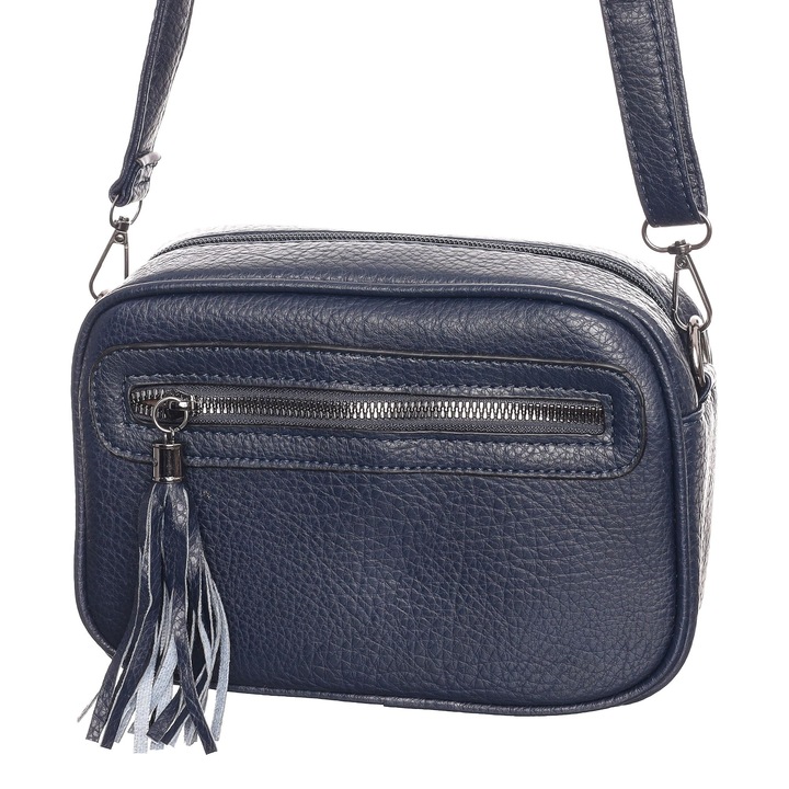 Geanta dama, Hernan Bag's Collection, Albastru inchis, Piele artificiala, 22 x 15 x 8 cm