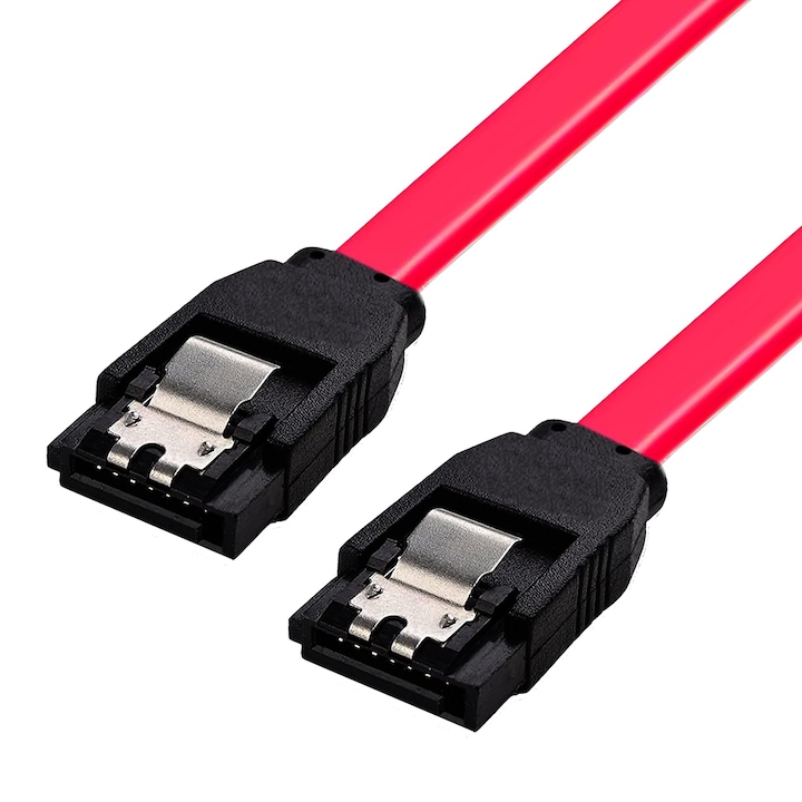 Cablu date Spacer, SATA 3 (T) la SATA 3 (T), metal clips, 50cm