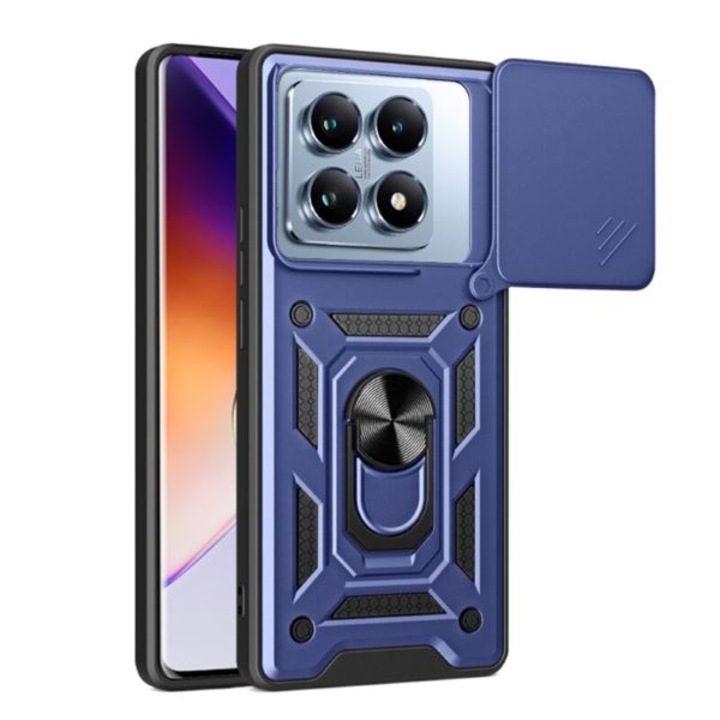 Противоударно покритие с пръстен и магнит, съвместимо с Xiaomi 14T/ 14T Pro, Military Blue