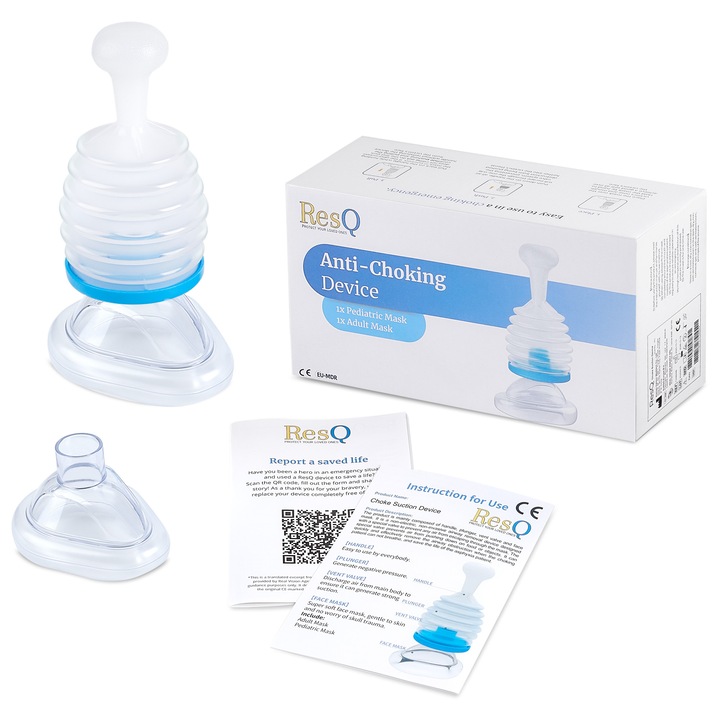 Dispozitiv Anti-Sufocare ResQ™, Kit profesional cu masca de copii si masca de adulti, Dispozitiv Anti-inec