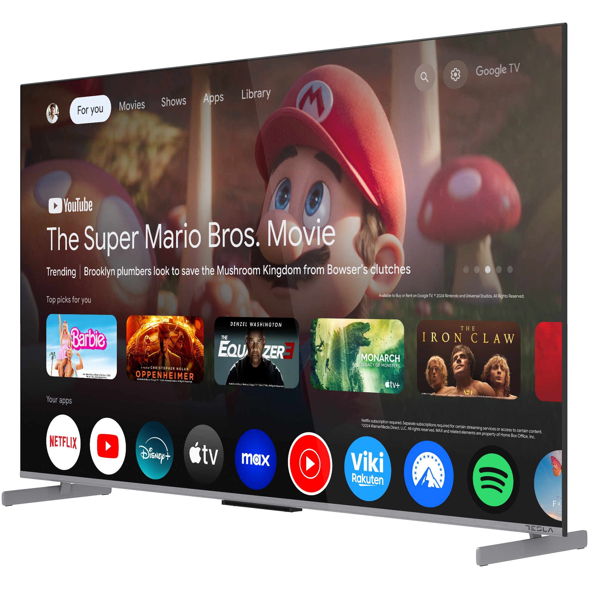 Televizor Tesla QLED G55S949GUS, 139 cm, Smart Google TV, 4K Ultra HD, 100 Hz, Clasa F