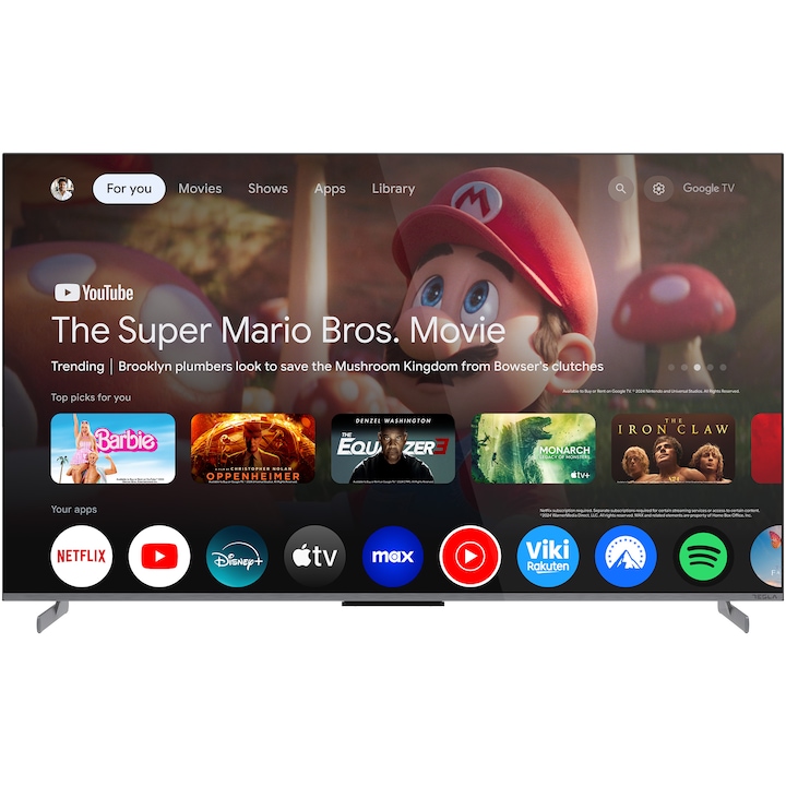 Tesla G55S949GUS QLED televízió, 139 cm, Smart Google TV, 4K Ultra HD, 100 Hz, F energiaosztály