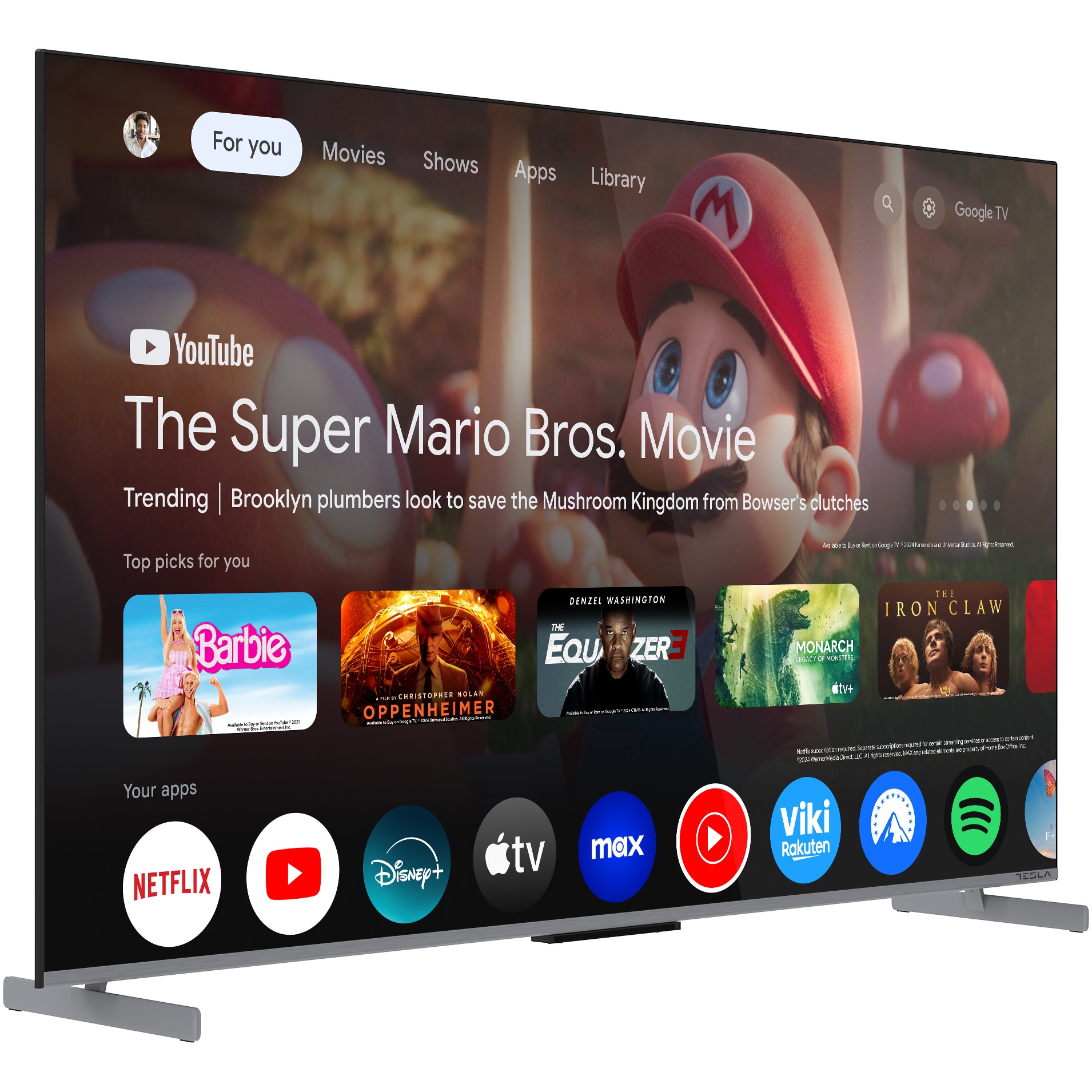 Televizor Tesla QLED G55S949GUS, 139 cm, Smart Google TV, 4K Ultra HD, 100 Hz, Clasa F
